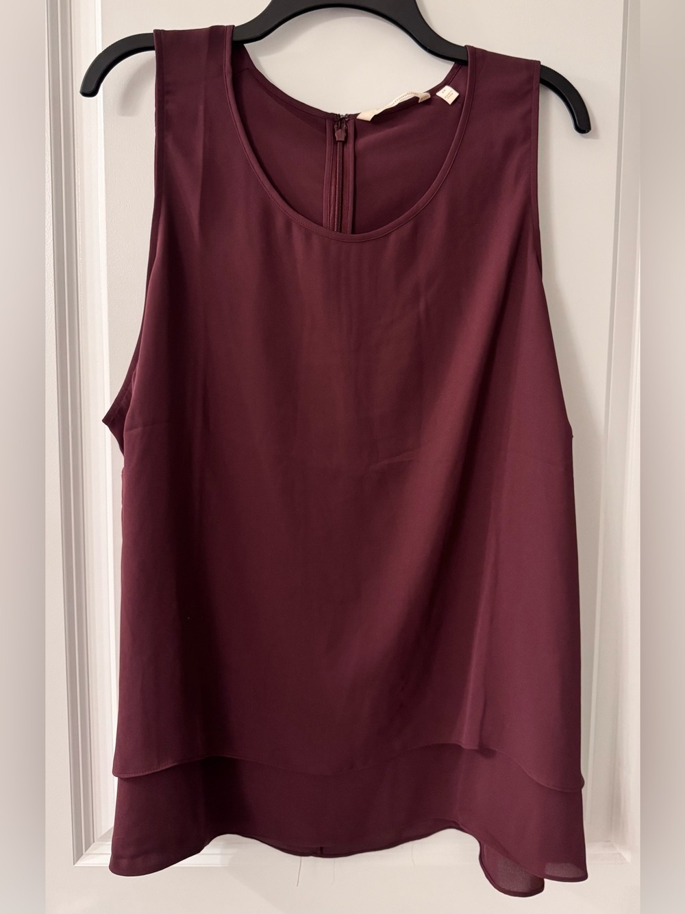 #z226 Soft Surroundings Jubilee Layered Split Back Swing Tank Vermillion Purple
